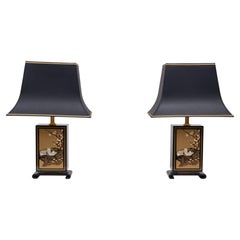 Superbes lampes de table « Pagode » de la Maison Le Dauphin, France, années 1970