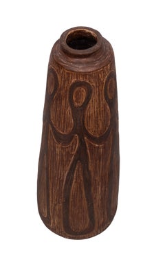 Gran jarrón artístico brutalista, pieza única hecha a mano, de Jan van Stolk, 1962, Holanda