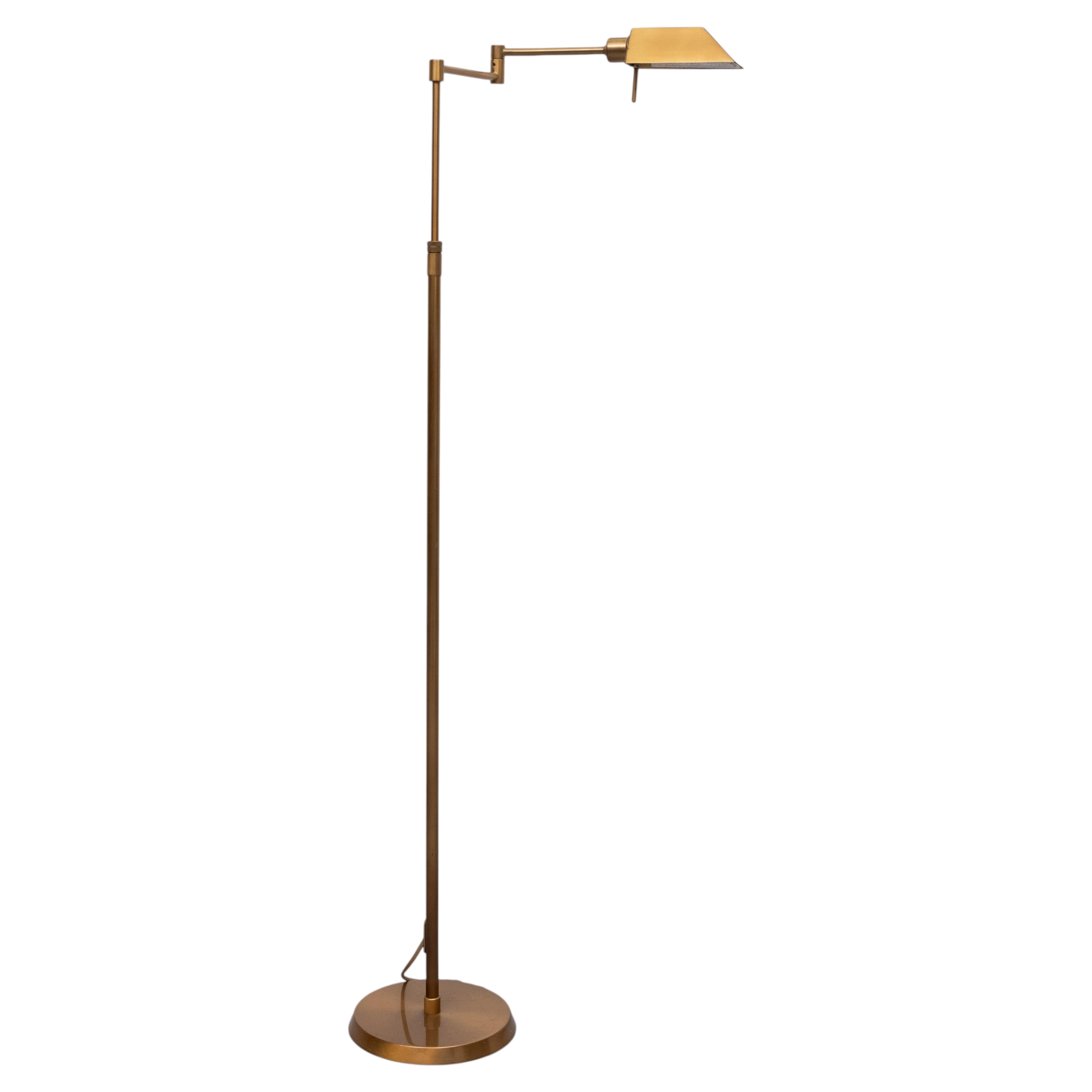 Lampadaire à bras articulé Holtkotter, couleur bronze, Allemagne, années 1980