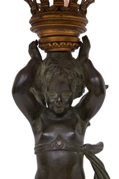Stunning Empire Bronze Cherub Table lamp 1890s France