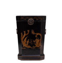 A Chinese Black Lacquered and parcel-Gild Box 1950s