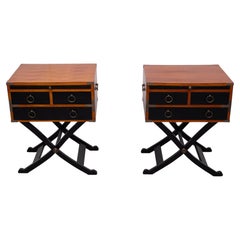 Tables d'appoint ou tables de chevet « Bombay Campaign » d'Authentic Models, années 1970, Angleterre