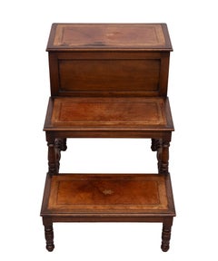Superb Mahogany and Leather library step England