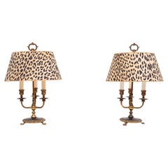 Bouillotte table lamps , Maison Charles, brass & gilt metal, 1950`s ca, French