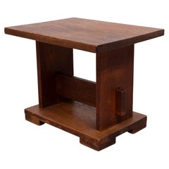 Amsterdam School Solid Oak side table 1930s Holland