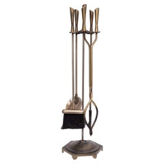 5 piece modern Bronze Color Fireplace tools 1980s France