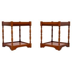 pair Beautiful Cherry Wood side or end tables Edwardian style 1970s