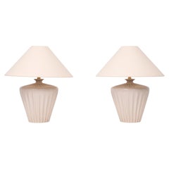 stunning Pair of large Ceramic Table lamps incl Shades 1970s France