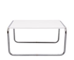 Bauhaus Coffee Table by Tecta, 1970s, White Top & Chrome Base