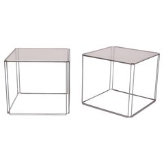 Max Sauze Chrome Isocele Side tables by Atrow 1970's France