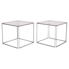 Max Sauze Chrome Isocele Side tables by Atrow 1970's France
