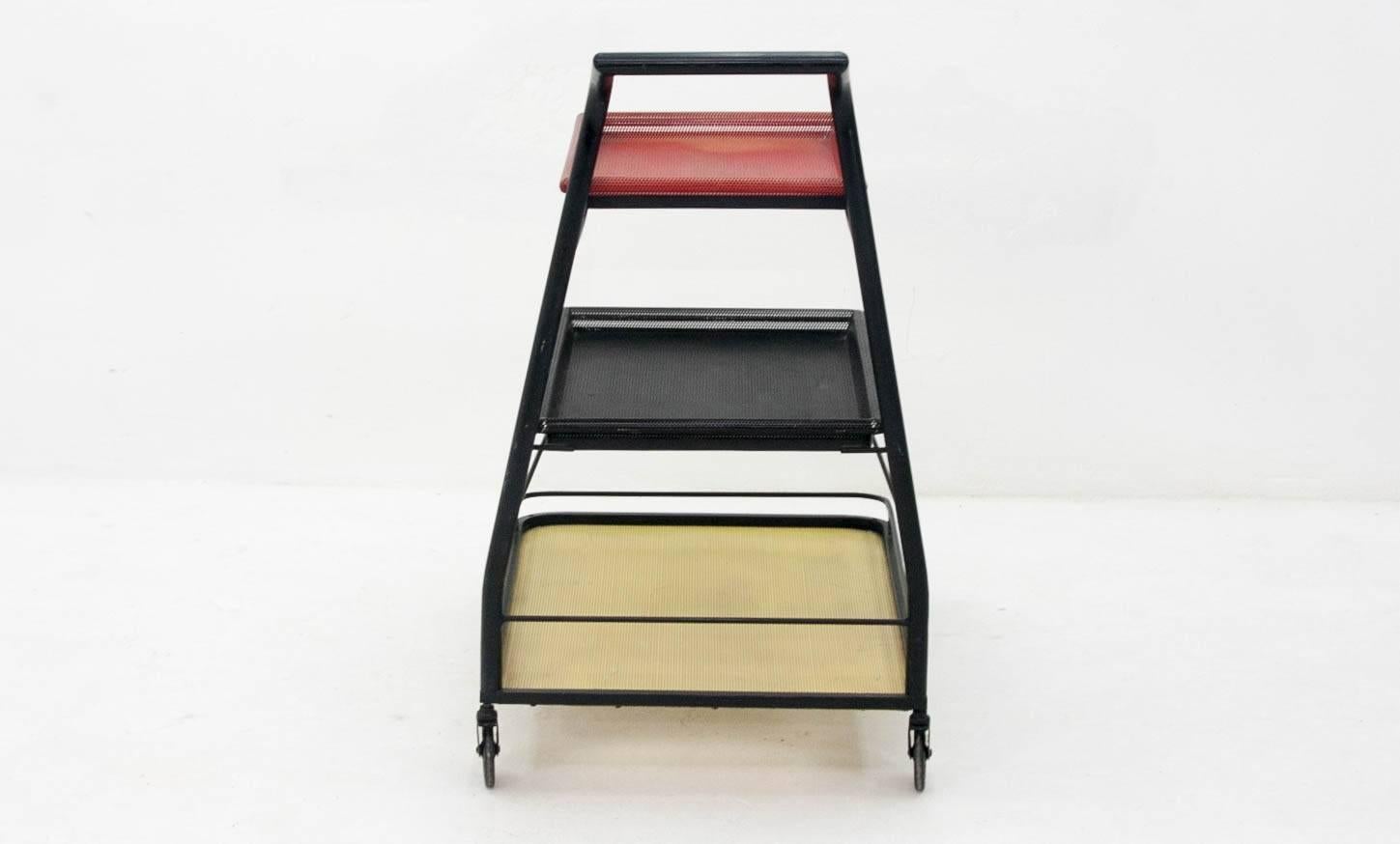 Mid-20th Century Mathieu Matégot 'Demon' Trolley for Artimeta, 1950s