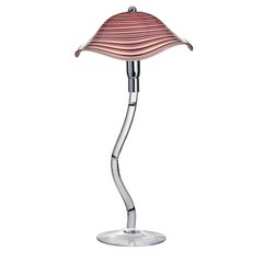 Medusa Carlo Moretti Contemporary Red/Black/Clear Murano Glass Table Lamp