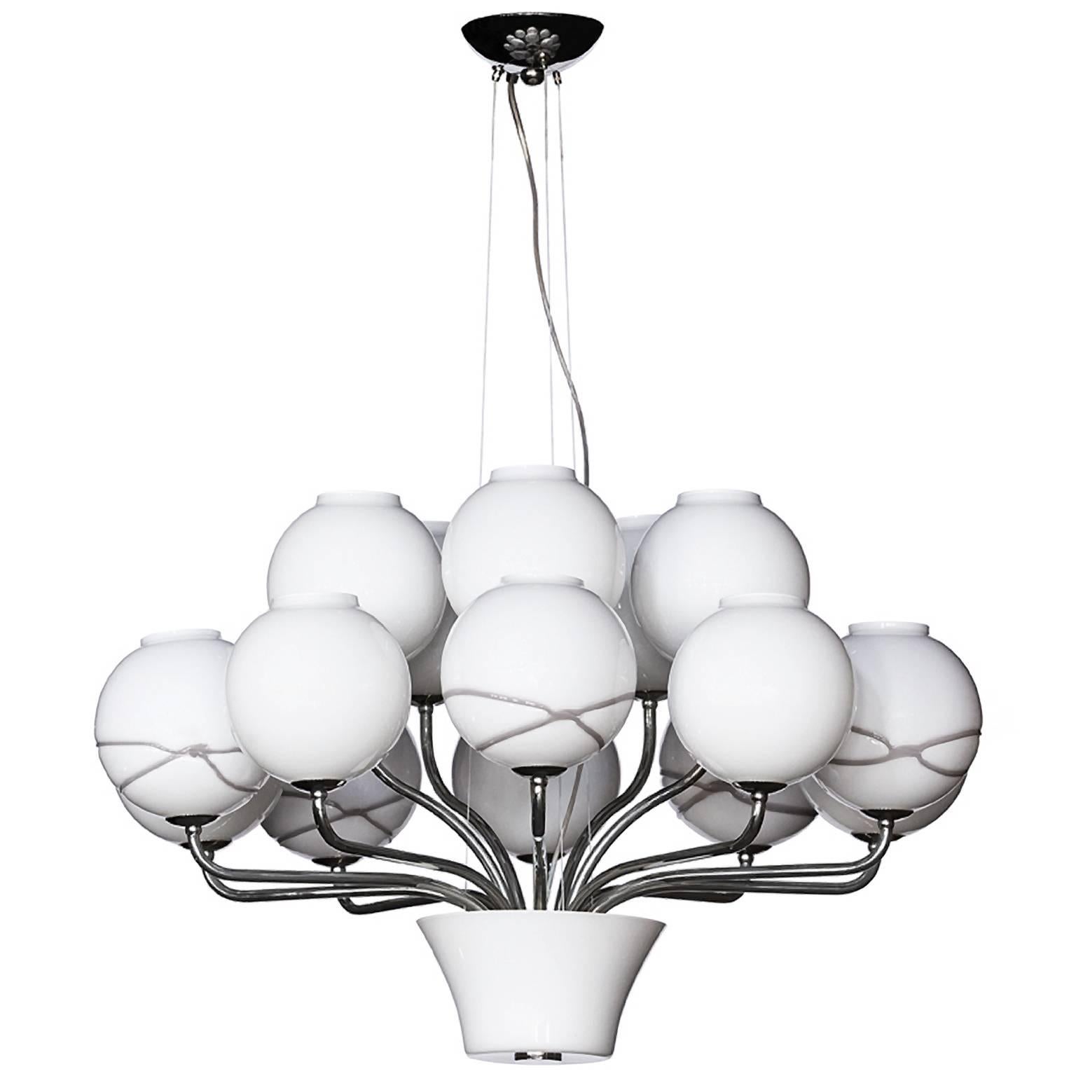 Boblu Carlo Moretti Araña Contemporánea de Cristal de Murano Blanco y Transparente en venta