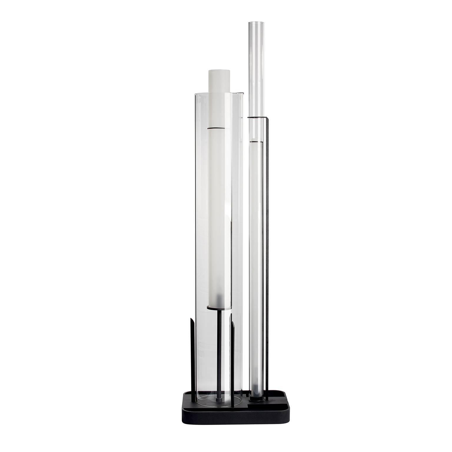 Drima Carlo Moretti Contemporary Mouth Blown Clear Murano Glass Floor Lamp