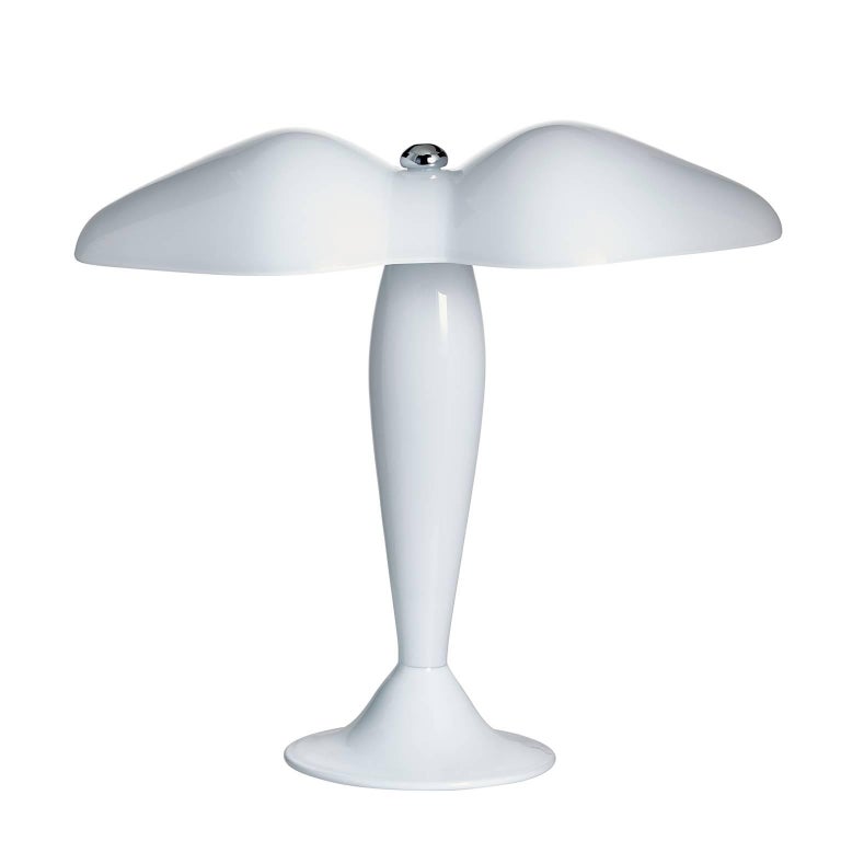 Office Carlo Moretti Contemporary Murano Milk White Glass Mouth Blown Table  Lamp For Sale at 1stDibs