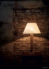 Faro Carlo Moretti Lámpara de Sobremesa Contemporánea de Murano Soplado a Boca Gris/Blanco