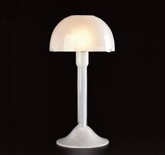 Cupola Carlo Moretti Contemporary Mouth Blown Murano Milk Glass Table Lamp