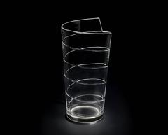 Nastrino Carlo Moretti Contemporary Mouth Blown Murano Clear Glass Led Table Lam