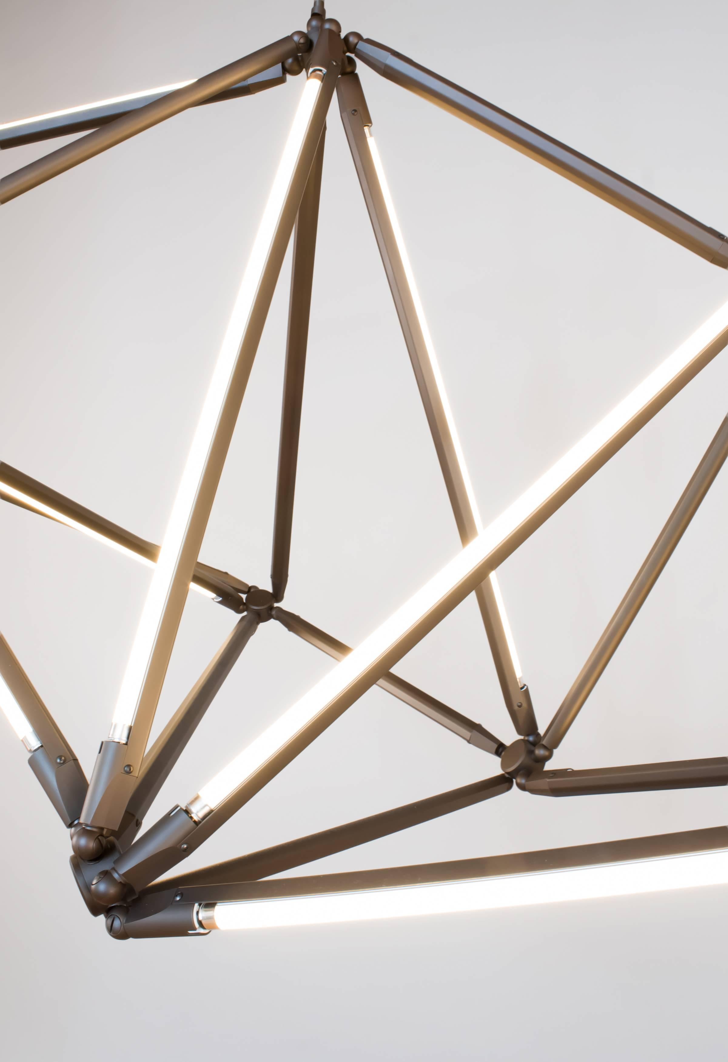 Bec Brittain Shy 01 Brass LED Chandelier In New Condition For Sale In Long Island City, NY