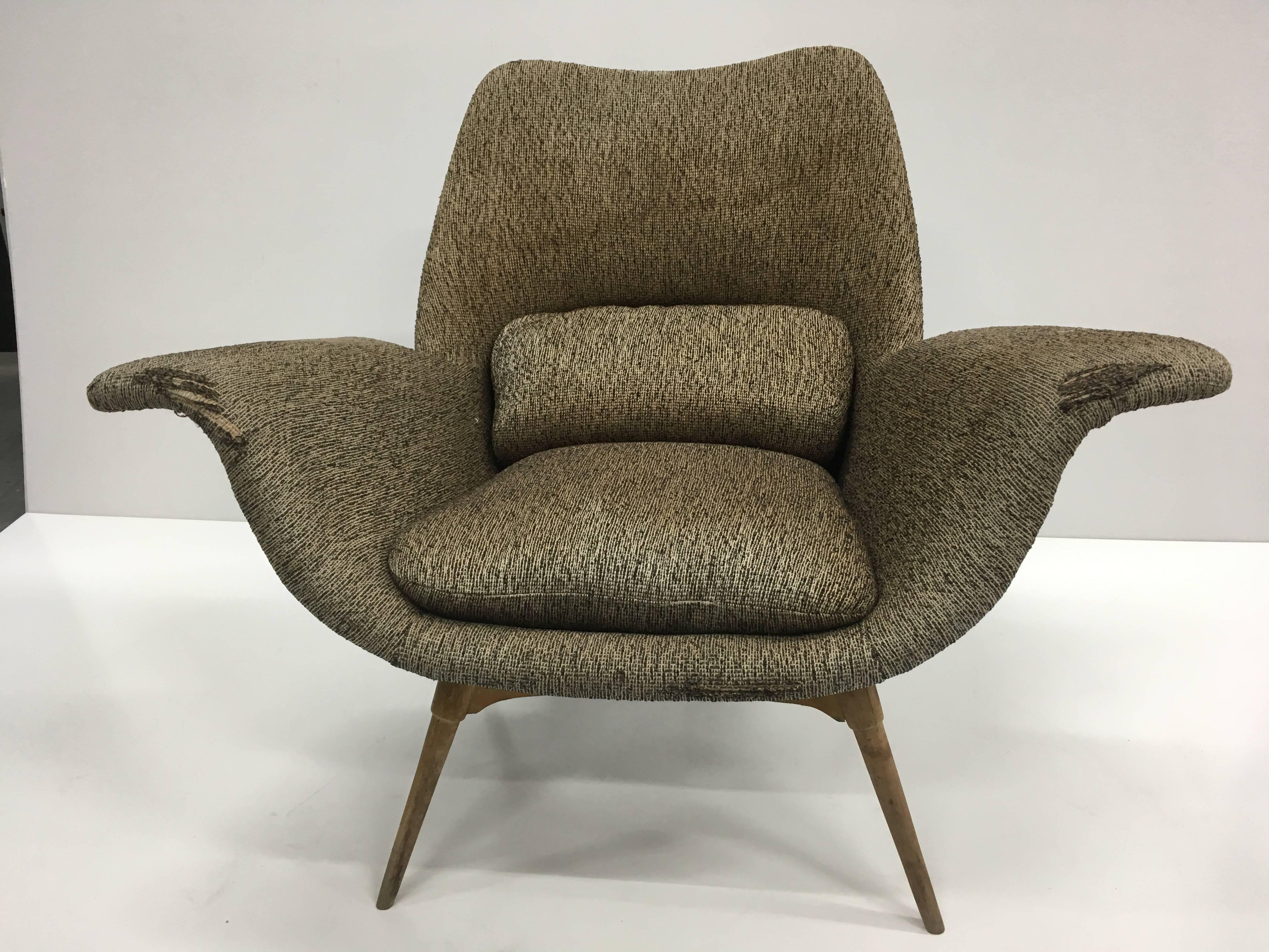 Rare and extremely desirable 'Eleanor' chair by iconic Australian designer Grant Featherston. In original 'as found' condition. 

This is a true collector's item- they very seldom come to market and are one of the most sought after of