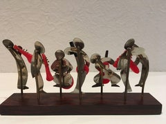 French Art Deco Age of Jazz Musician Brooch Set, circa 1930s