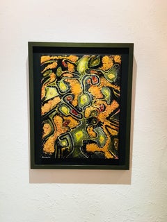 Debbie Sheezel Enamel Artwork ‘Cactus Flower’, circa 1974