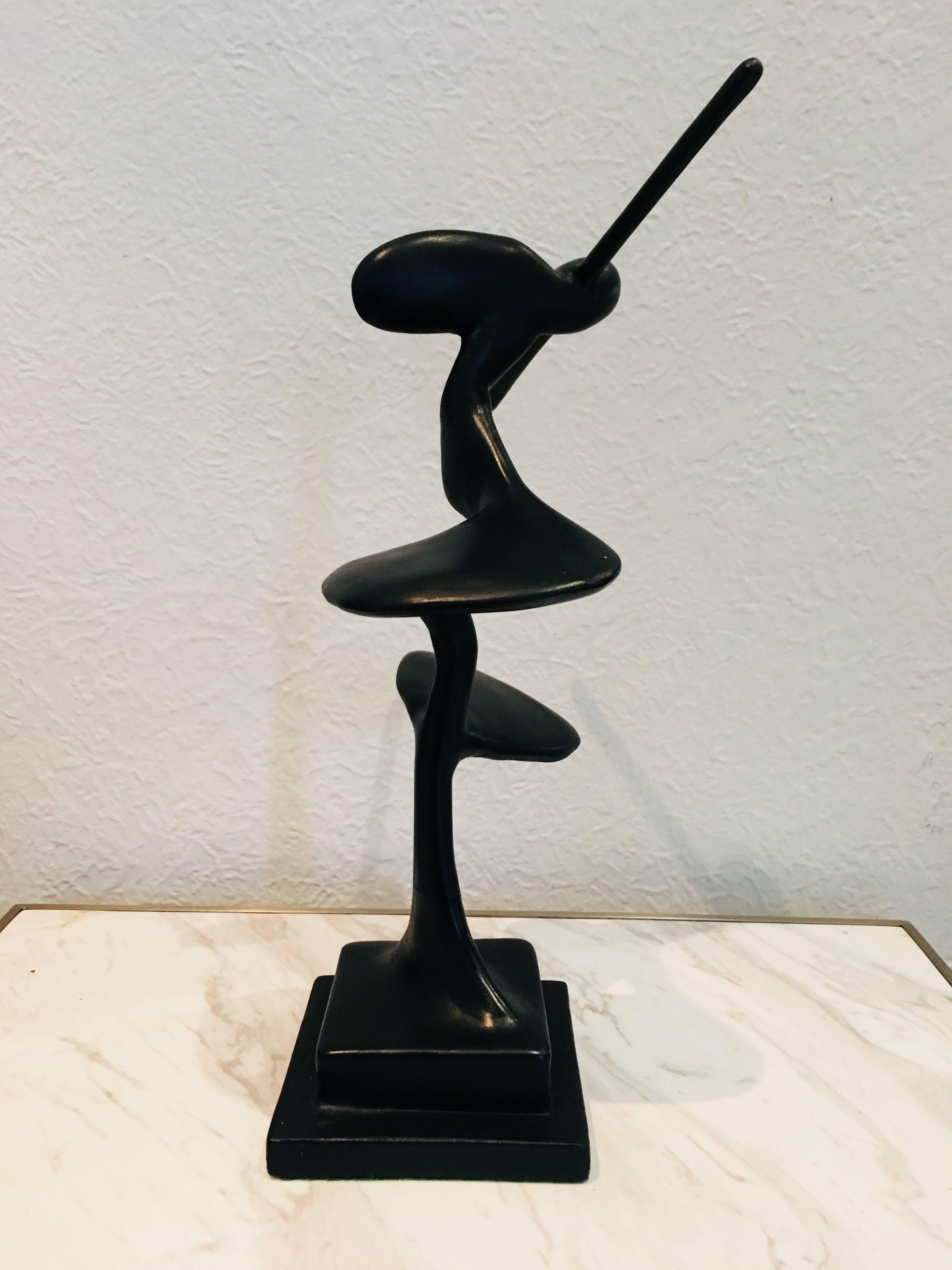 Very unique early Australian abstract sculpture made from composite, stylised organic form depicting aboriginal hunter, circa 1950s.