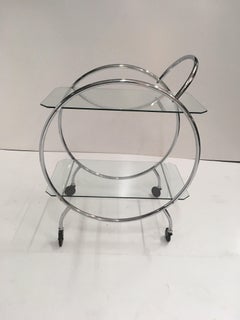 Art Deco 1930s Tubular Chrome Bar Cart