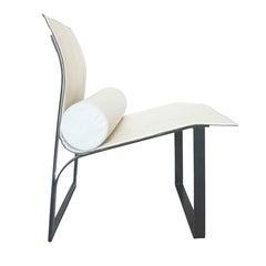 Italian Modernist White Leather Chair, 1980s