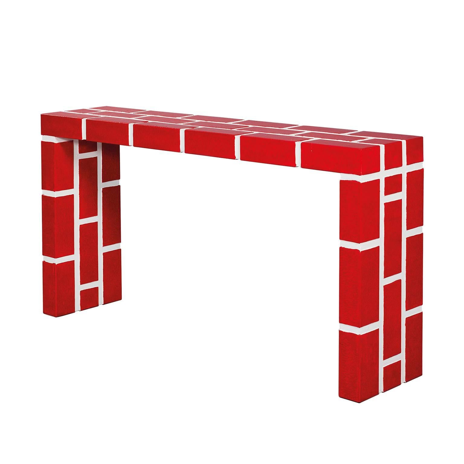 Red Brick No. 5 Console Table by Richard Woods for Memphis, 2011