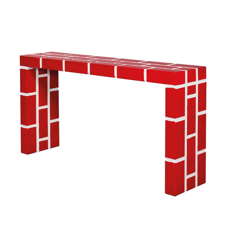 Red Brick No. 5 Console Table by Richard Woods for Memphis, 2011 at 1stDibs