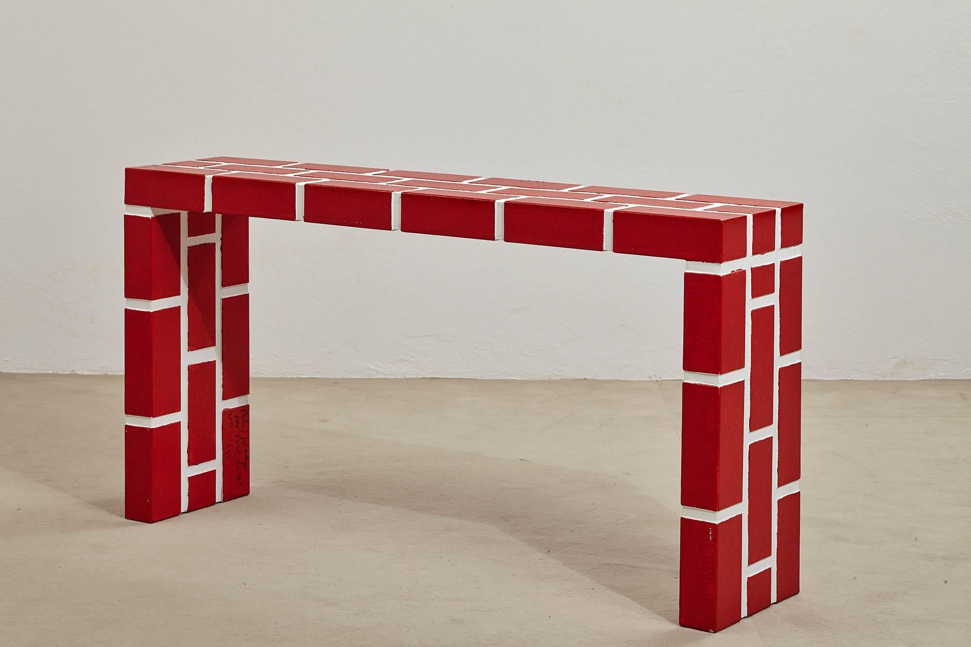 Red Brick No. 5 Console Table by Richard Woods for Memphis, 2011 im Zustand „Gut“ in Ravenna, IT