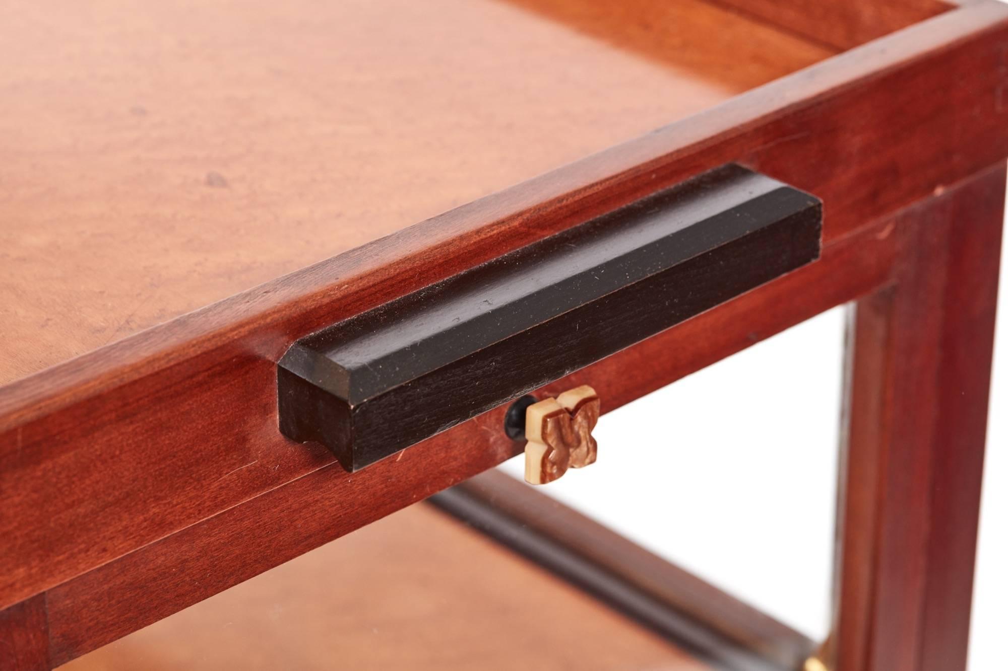 Mid-20th Century Unusual Art Deco Walnut and Bird's-Eye Maple Cocktail Trolley