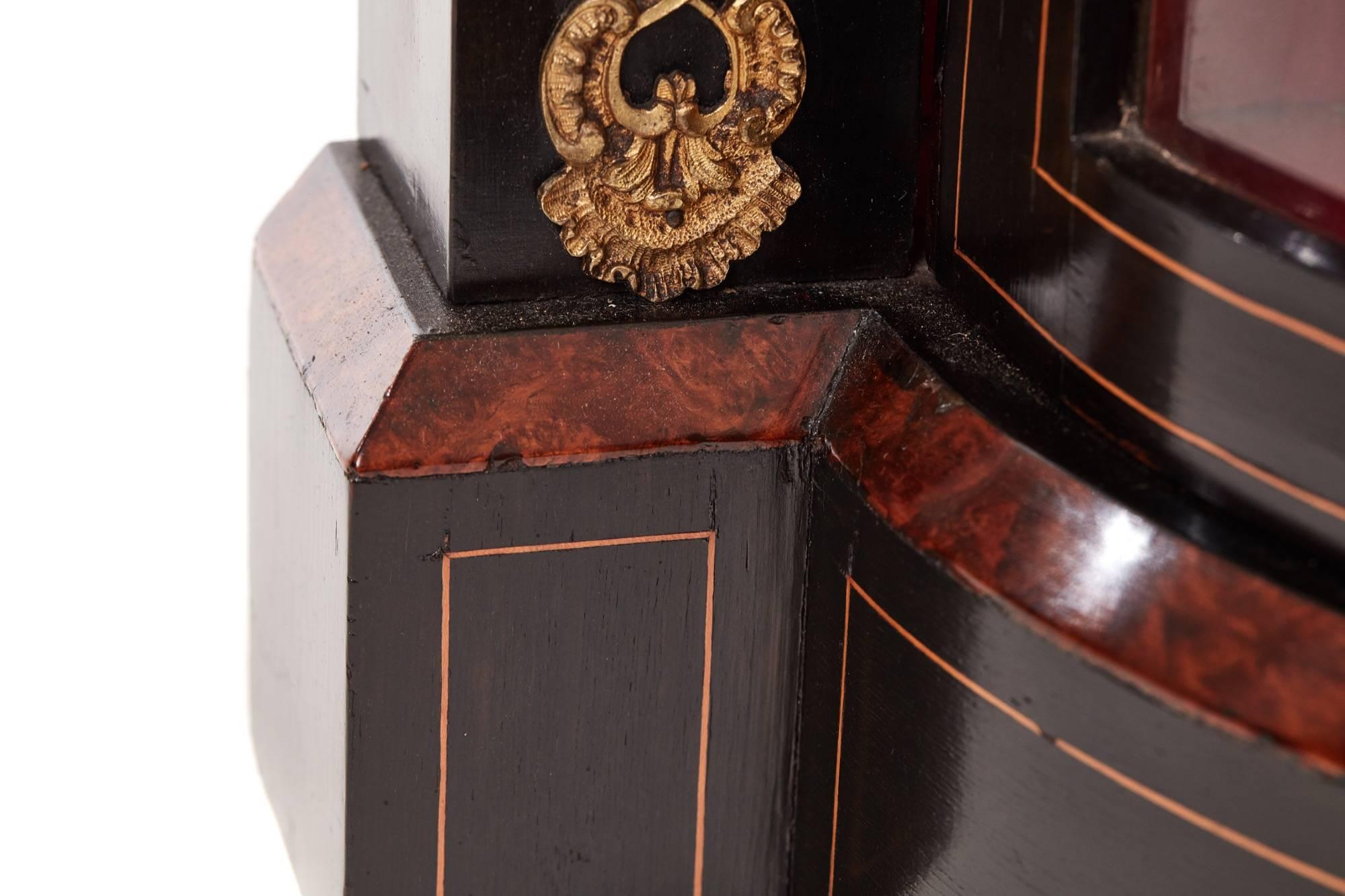 Small Quality Victorian Ebonized Inlaid Credenza In Excellent Condition In Stutton, GB