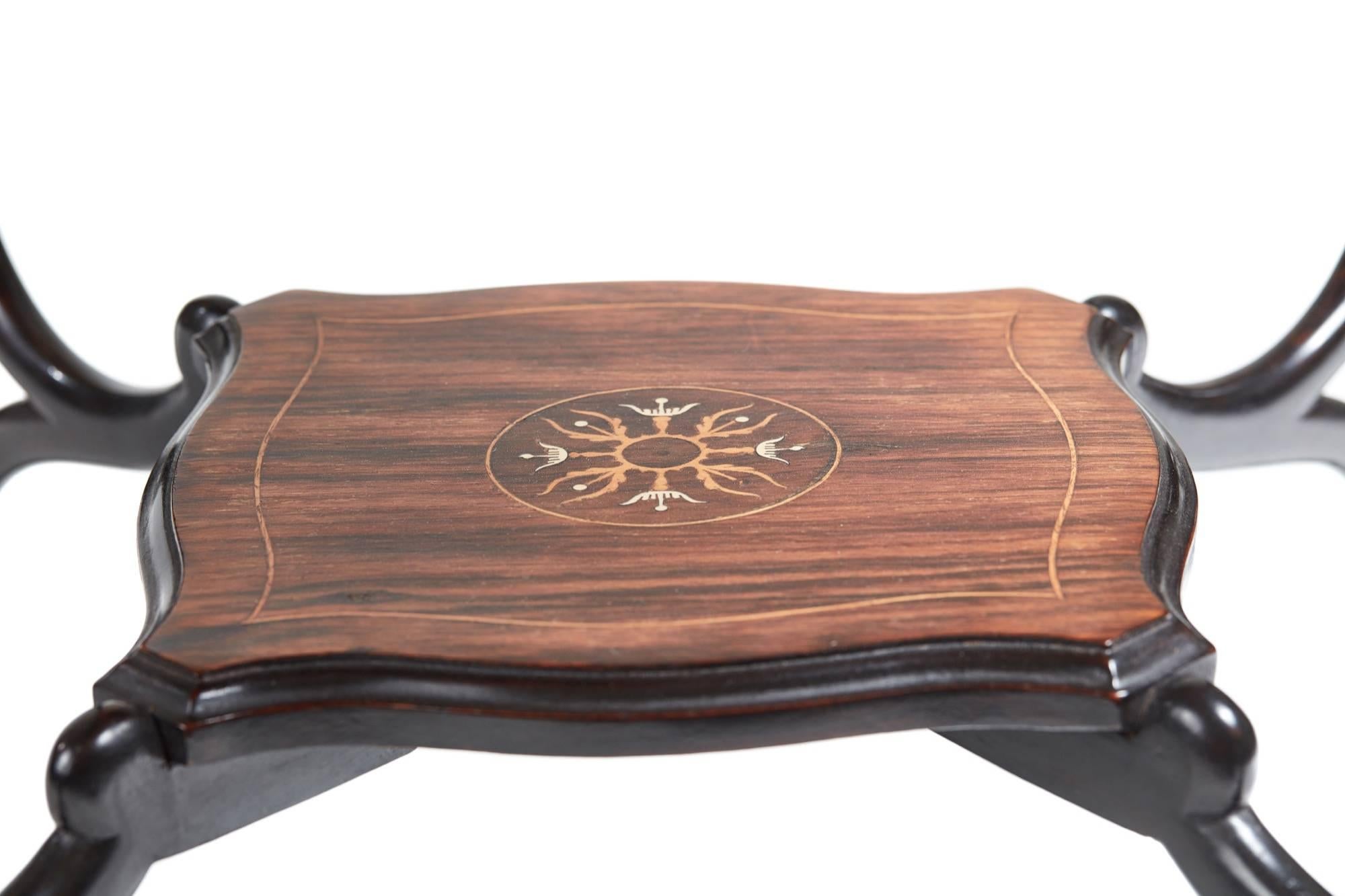 Quality Inlaid Rosewood Occasional Table In Excellent Condition For Sale In Stutton, GB