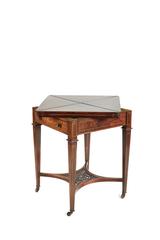 Rosewood and Marquetry Inlaid Envelope Card Table