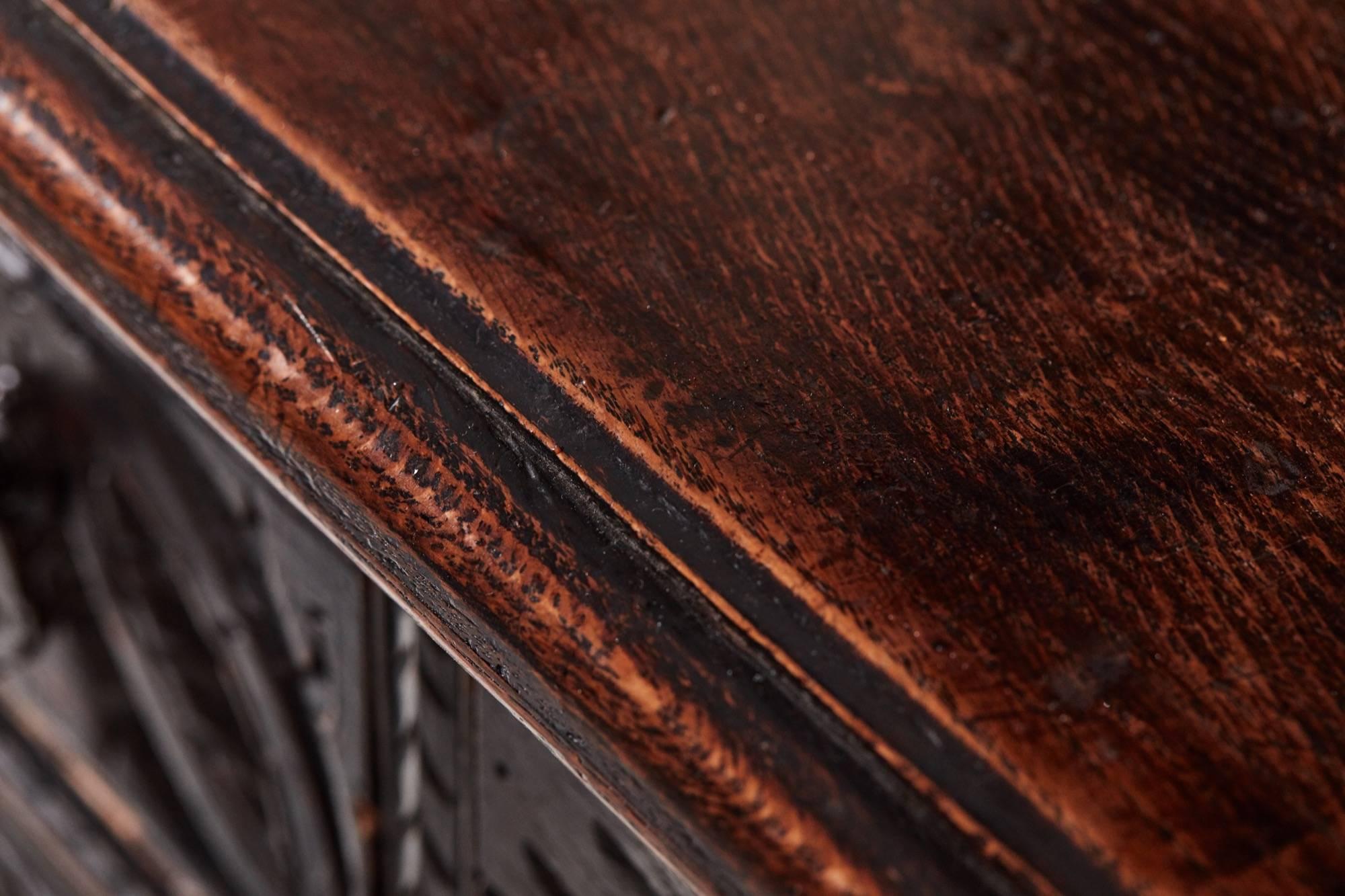 Victorian Large Antique Carved Oak Dresser For Sale