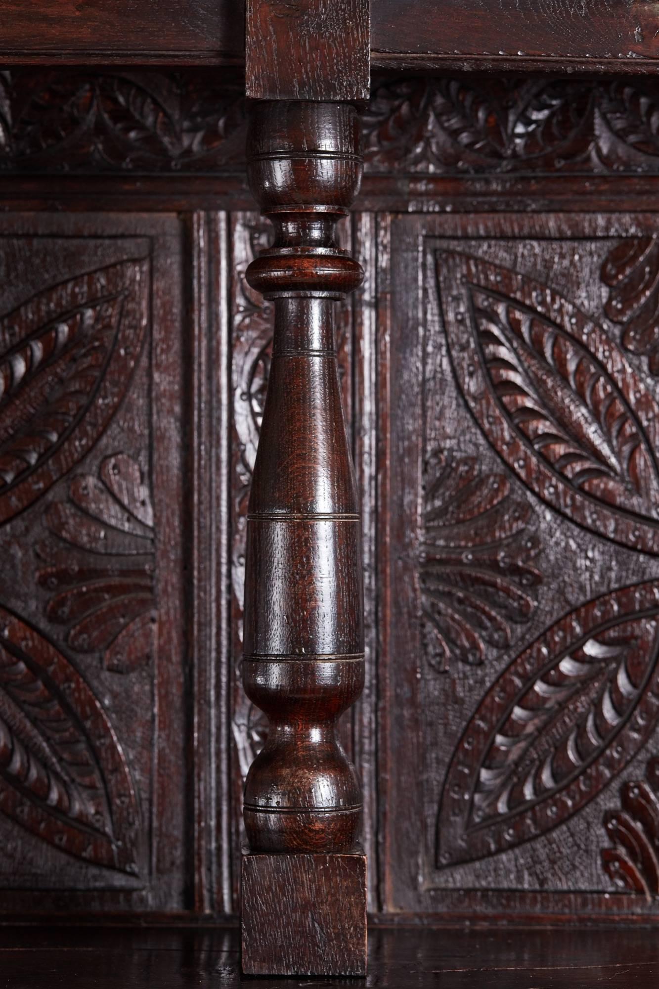 European Large Antique Carved Oak Dresser For Sale