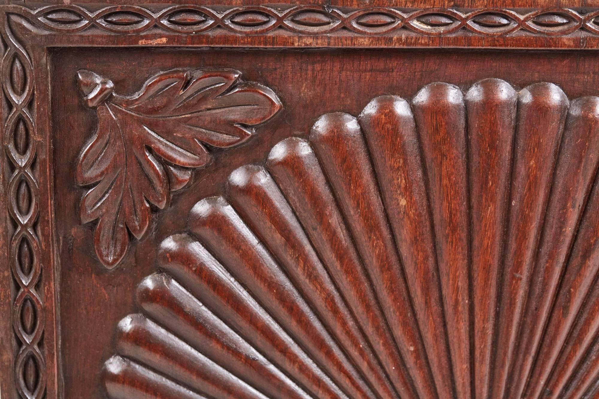 Small Carved Anglo-Indian Padouk Pedestal Sideboard For Sale 1