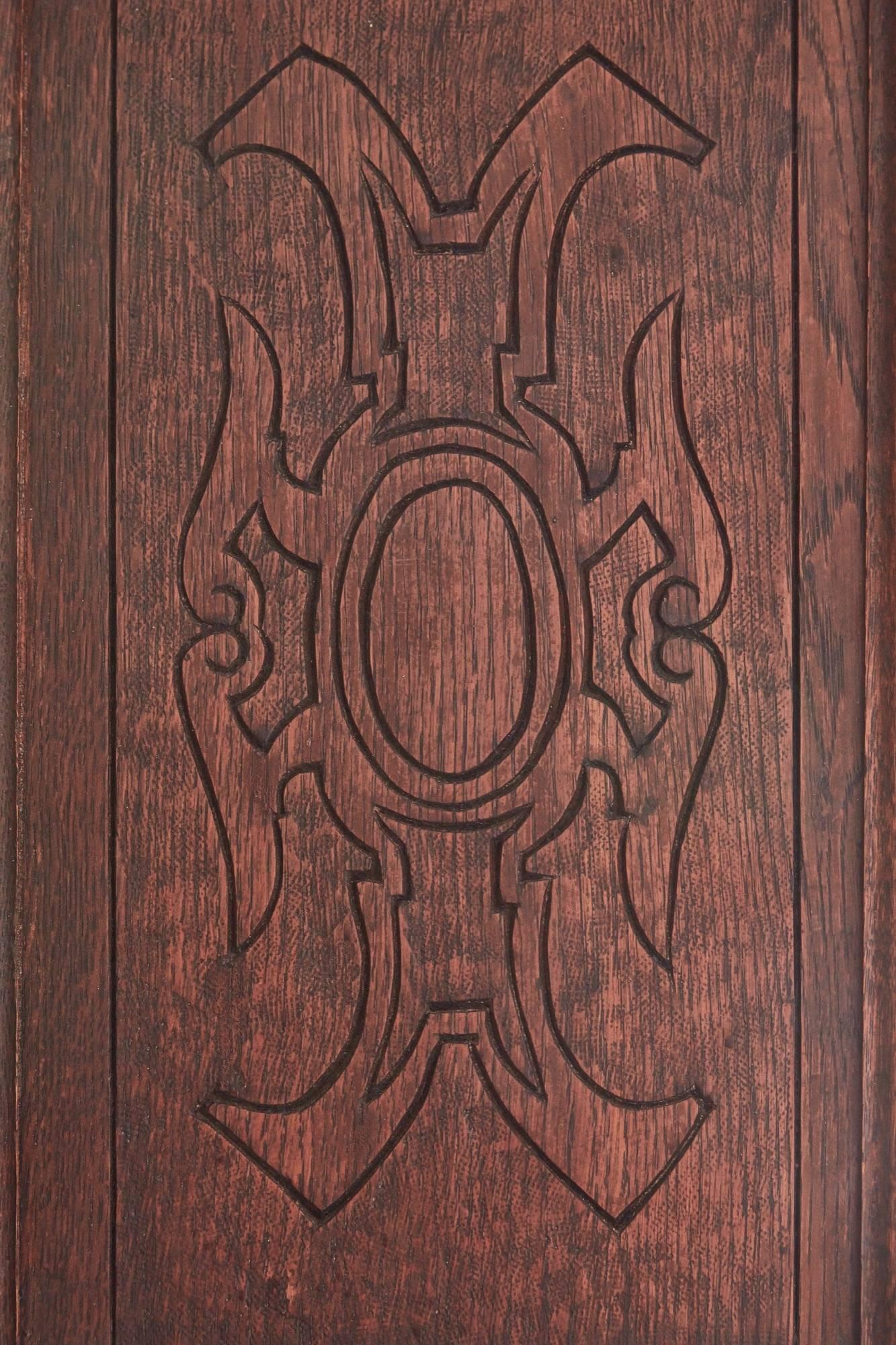 Superb Antique Heavily Carved Oak Bookcase 1