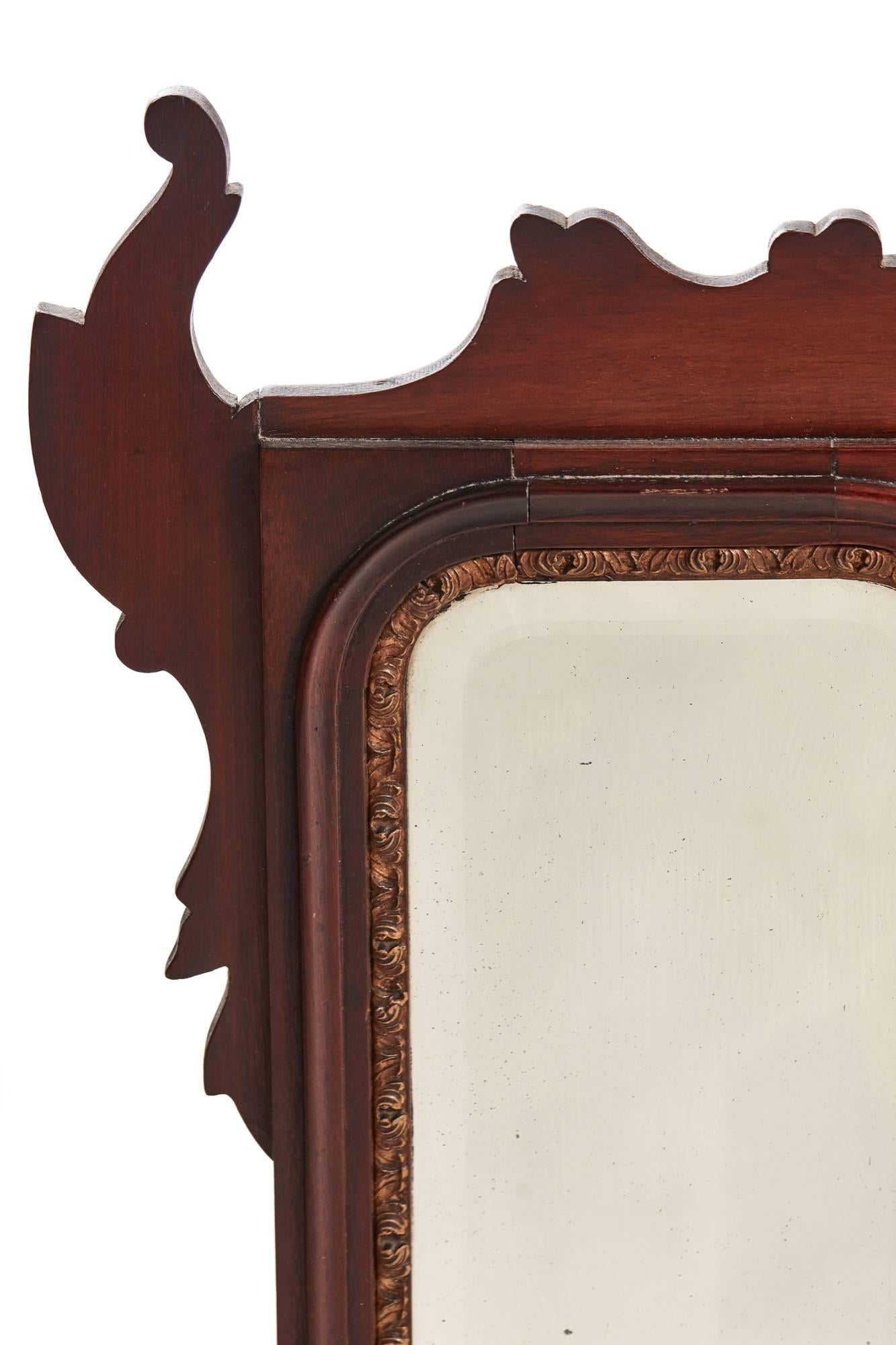 European Large Georgian Style Mahogany Wall Mirror