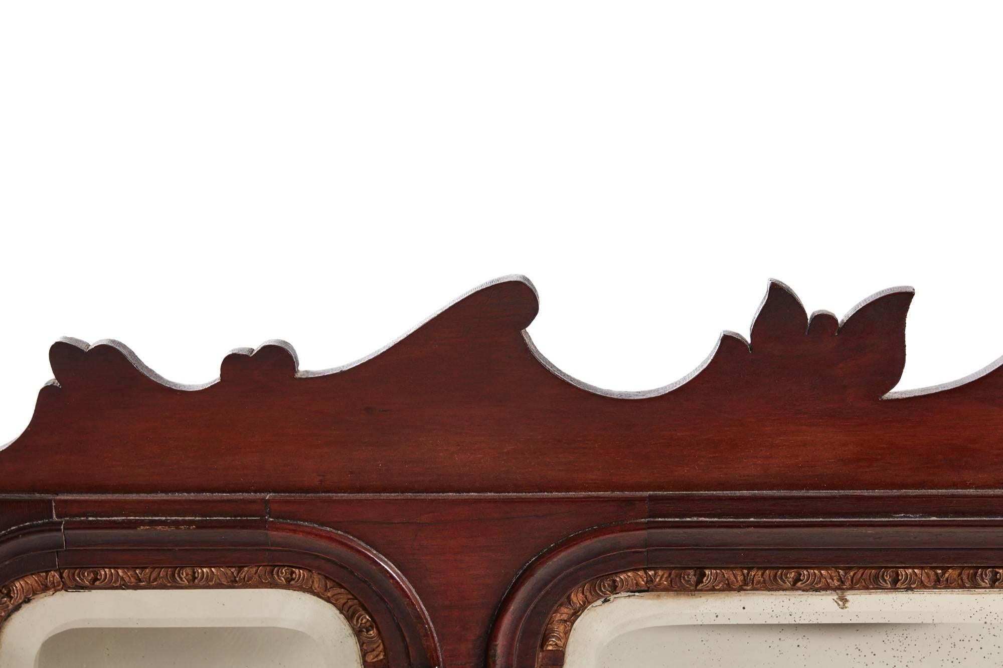 Large Georgian Style Mahogany Wall Mirror In Excellent Condition In Stutton, GB