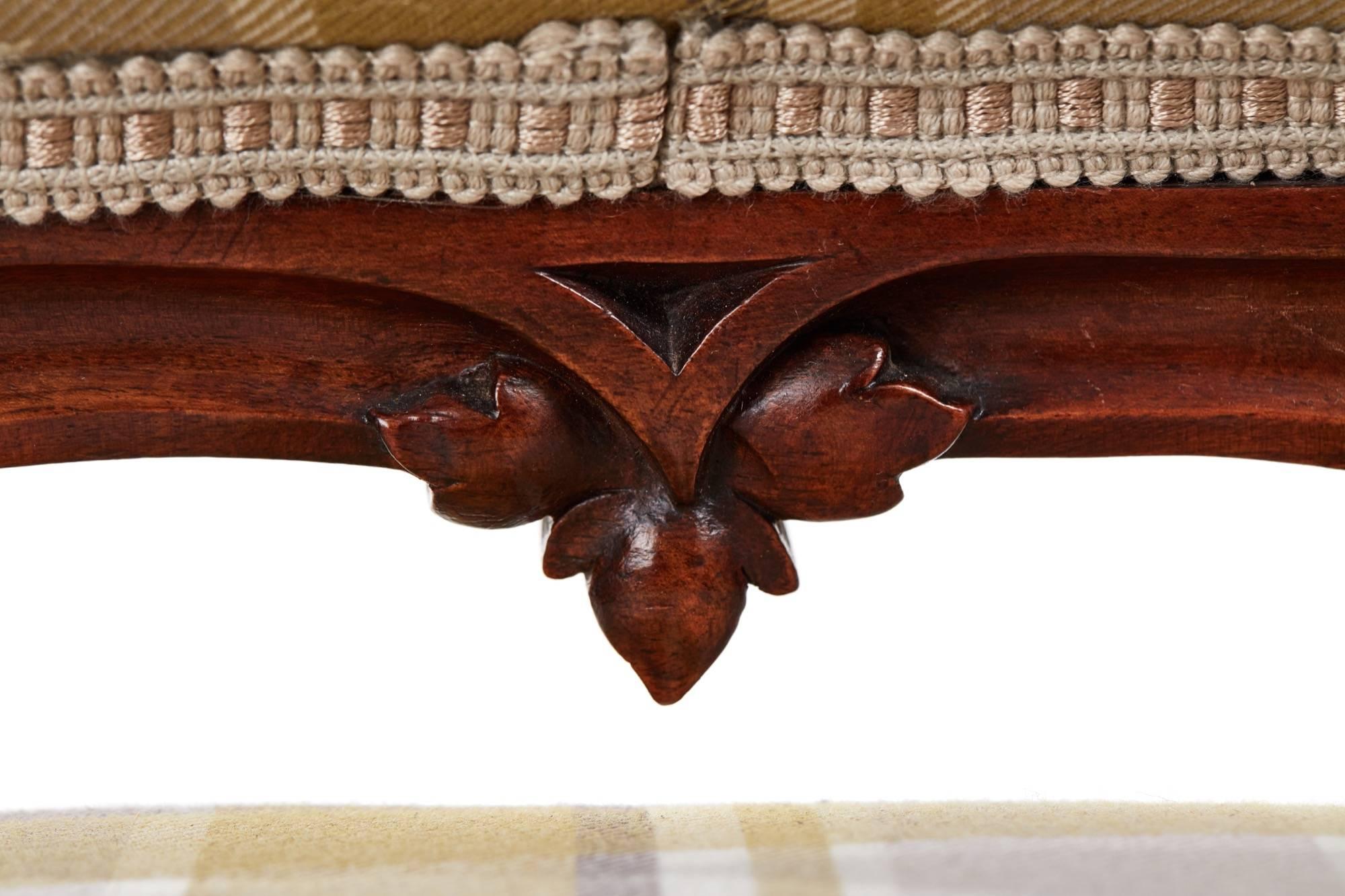 Mid-19th Century Outstanding Quality Carved Walnut Nursing Chair For Sale