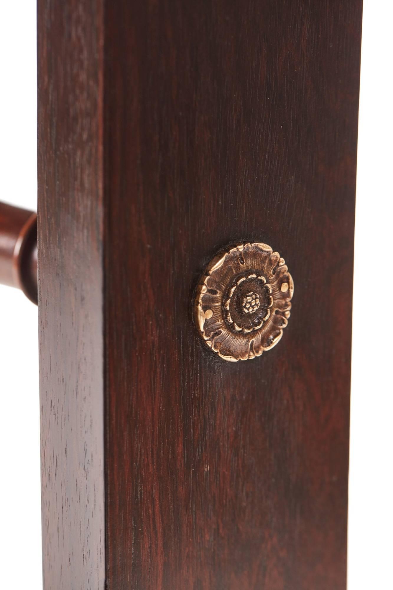 Fine Regency Brass Inlaid Rosewood Safe Table For Sale 1