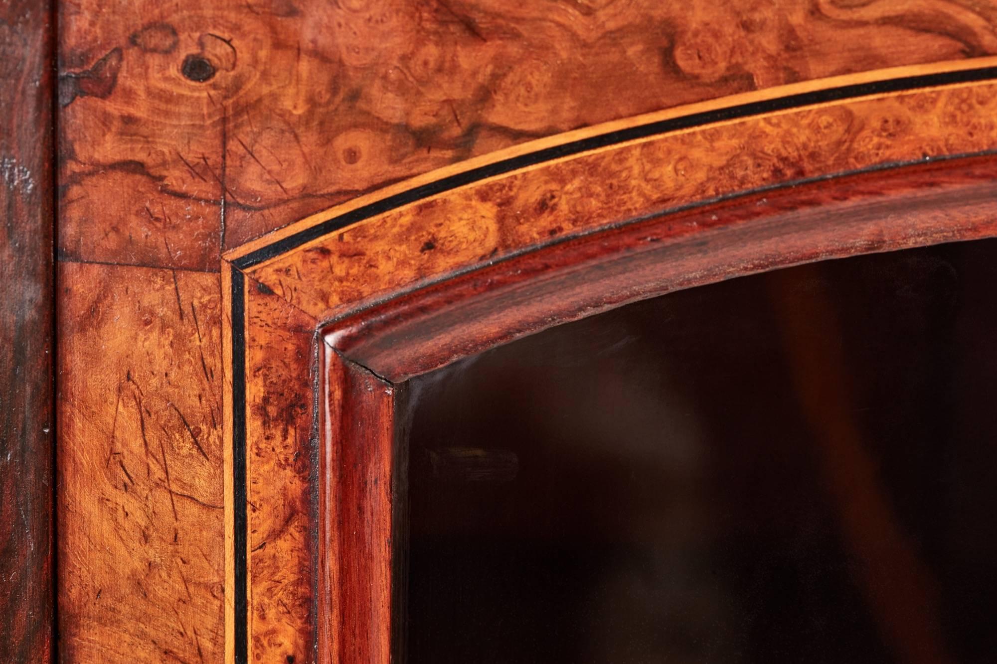 Good Quality Victorian Inlaid Burr Walnut Music Cabinet 3