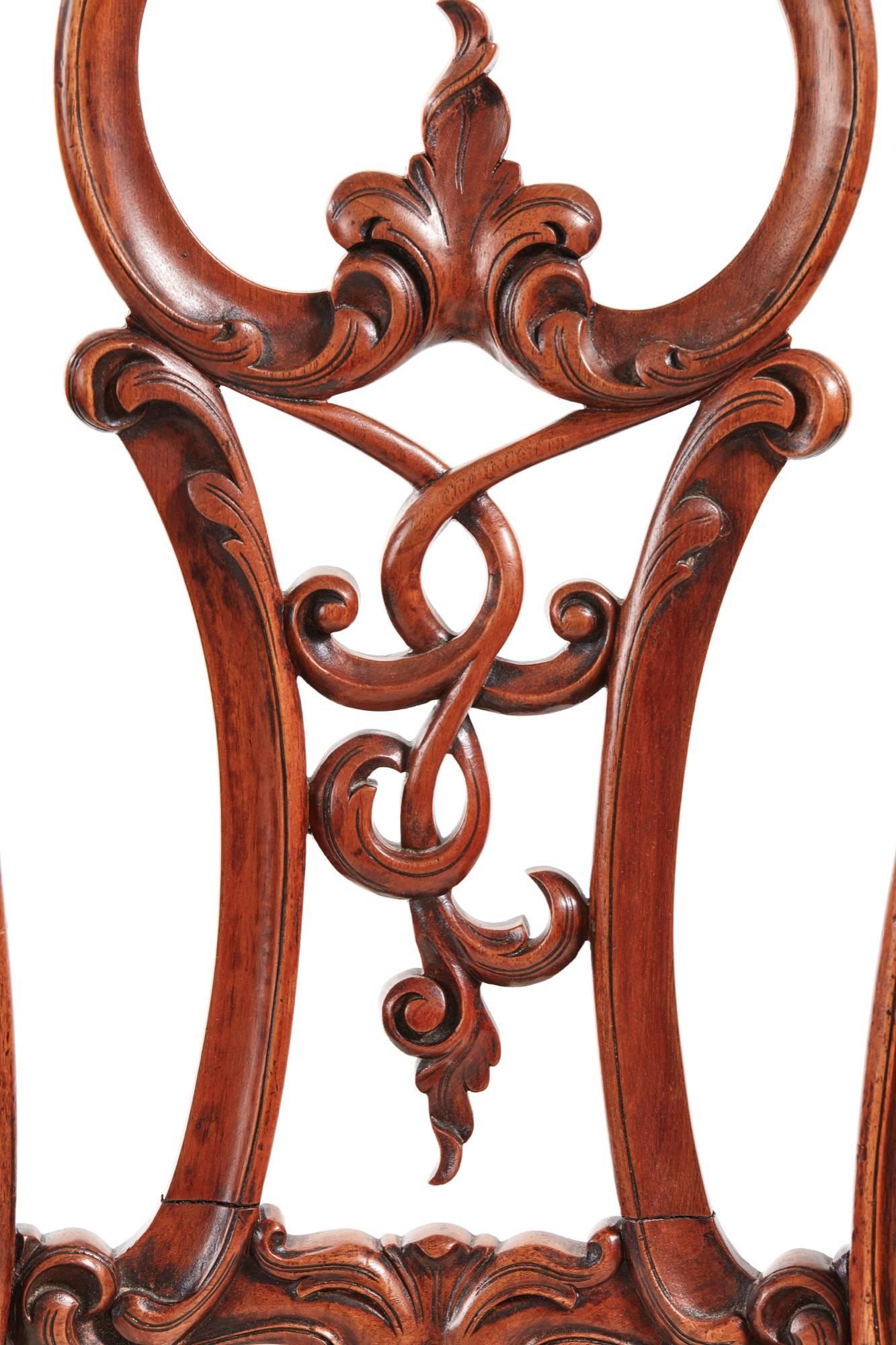 Outstanding Victorian Carved Walnut Occasional Chair In Excellent Condition In Stutton, GB