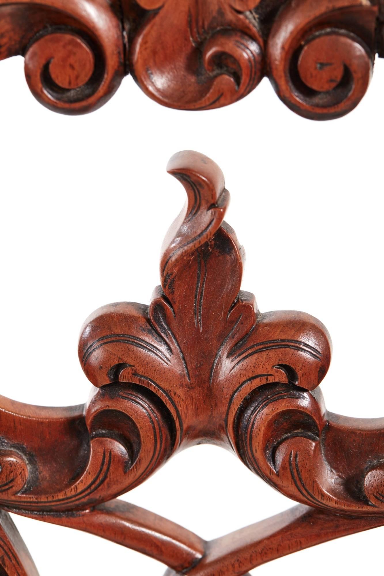 Outstanding Victorian Carved Walnut Occasional Chair 1