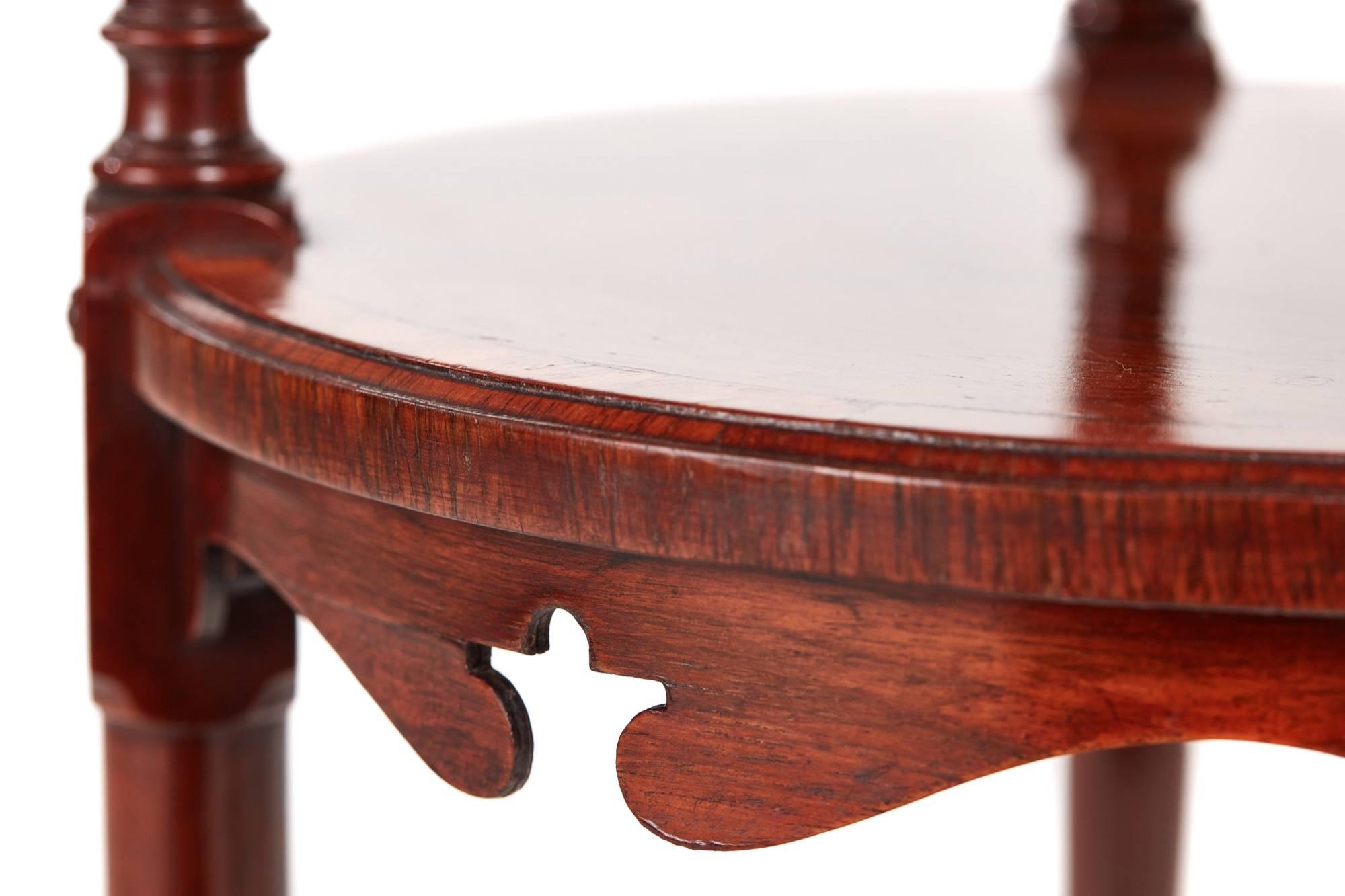 European Fine Quality Inlaid Rosewood Two-Tier Occasional Table For Sale