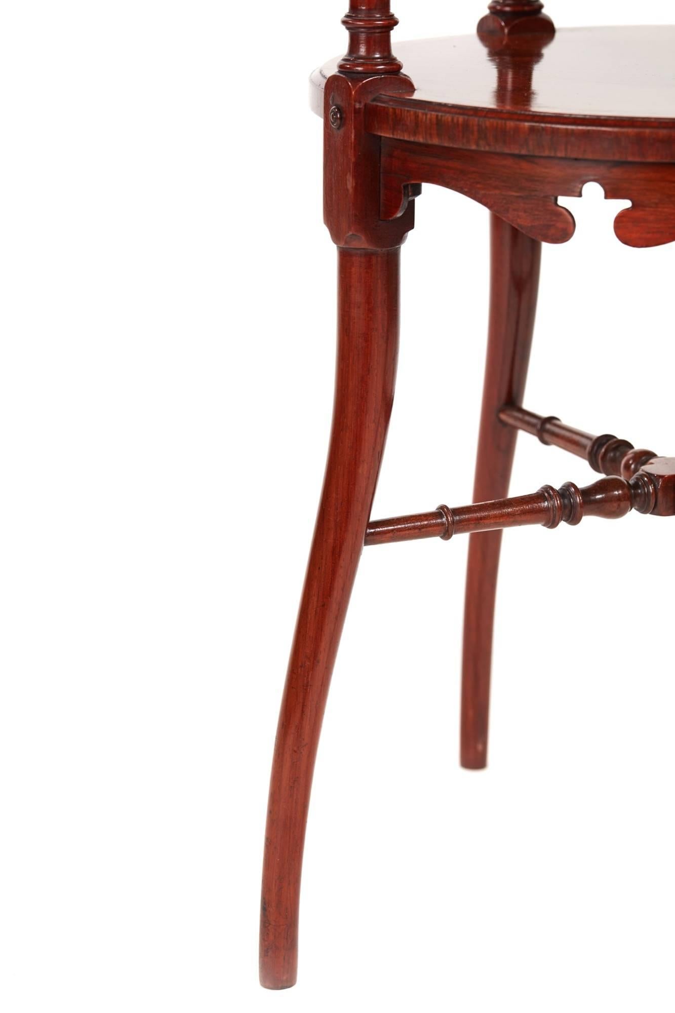 Fine Quality Inlaid Rosewood Two-Tier Occasional Table For Sale 1